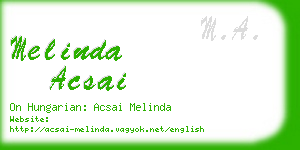 melinda acsai business card